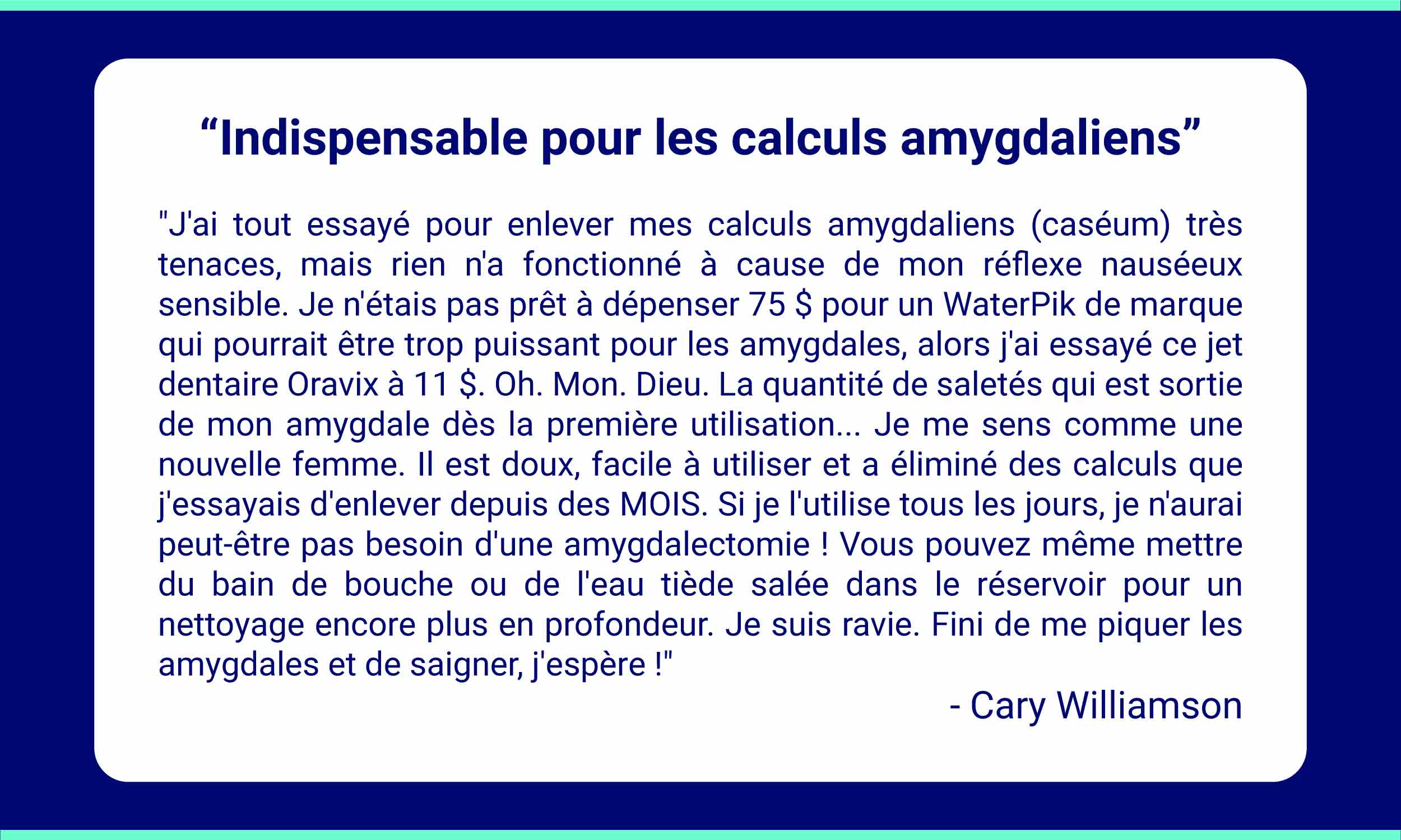 240920 ORAVIX Blog Testimonials September FR 004 revue d'utilisateur après emploi de l'hydropulseur dentaire manuel Oravix aux Etats Unis