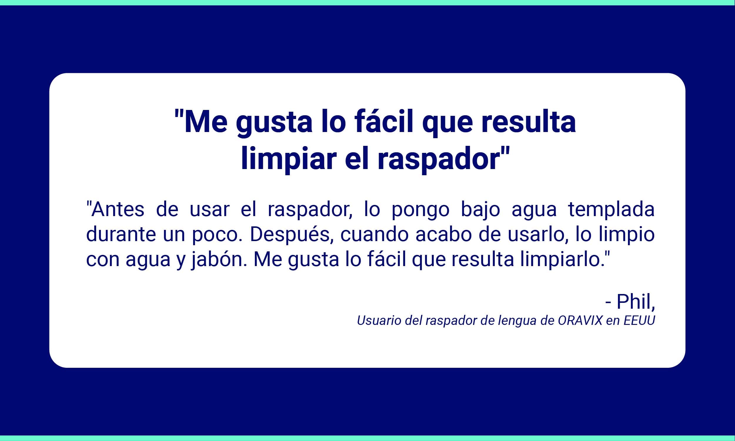 Testimonial-2-ES Reseña de un usuario de Amazon sobre el nivel de idioma Oravix